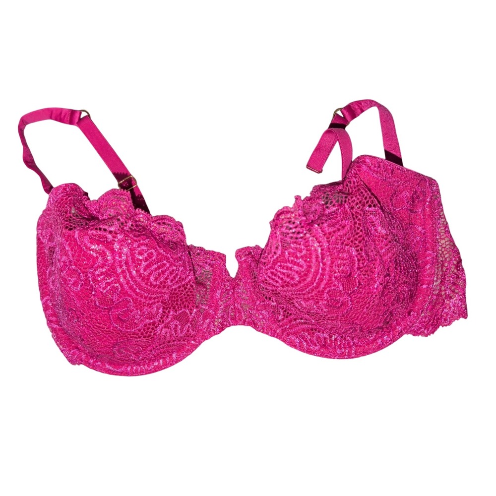 Victorias Secret Very Sexy Push Up Bra 36D Hot Pink Lace Shimmer 11186999-799
